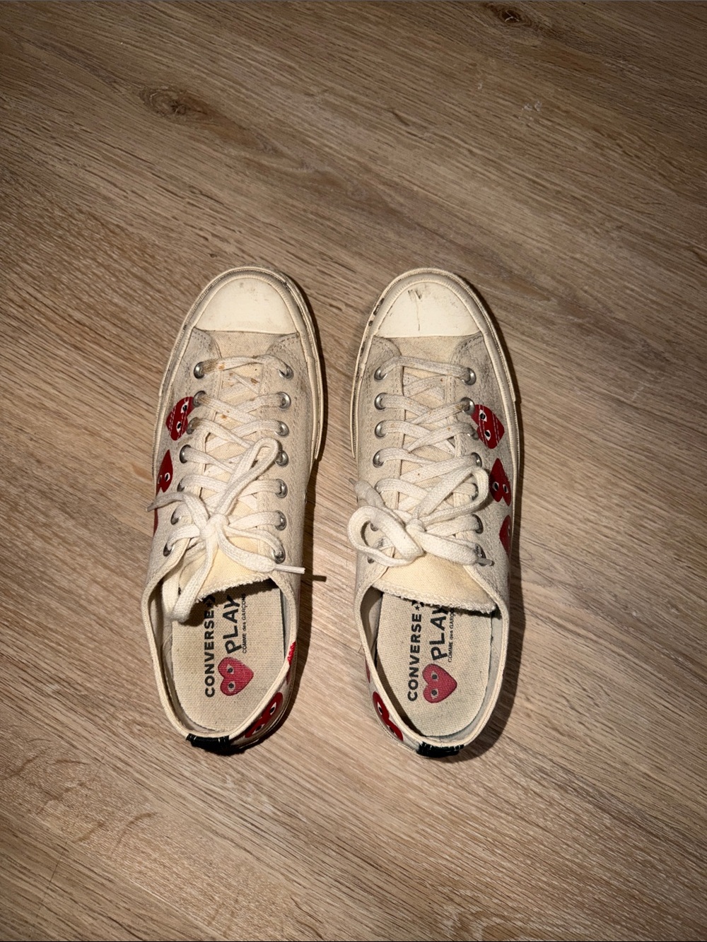 Converse x CDG Cream/White low-top sneakers
